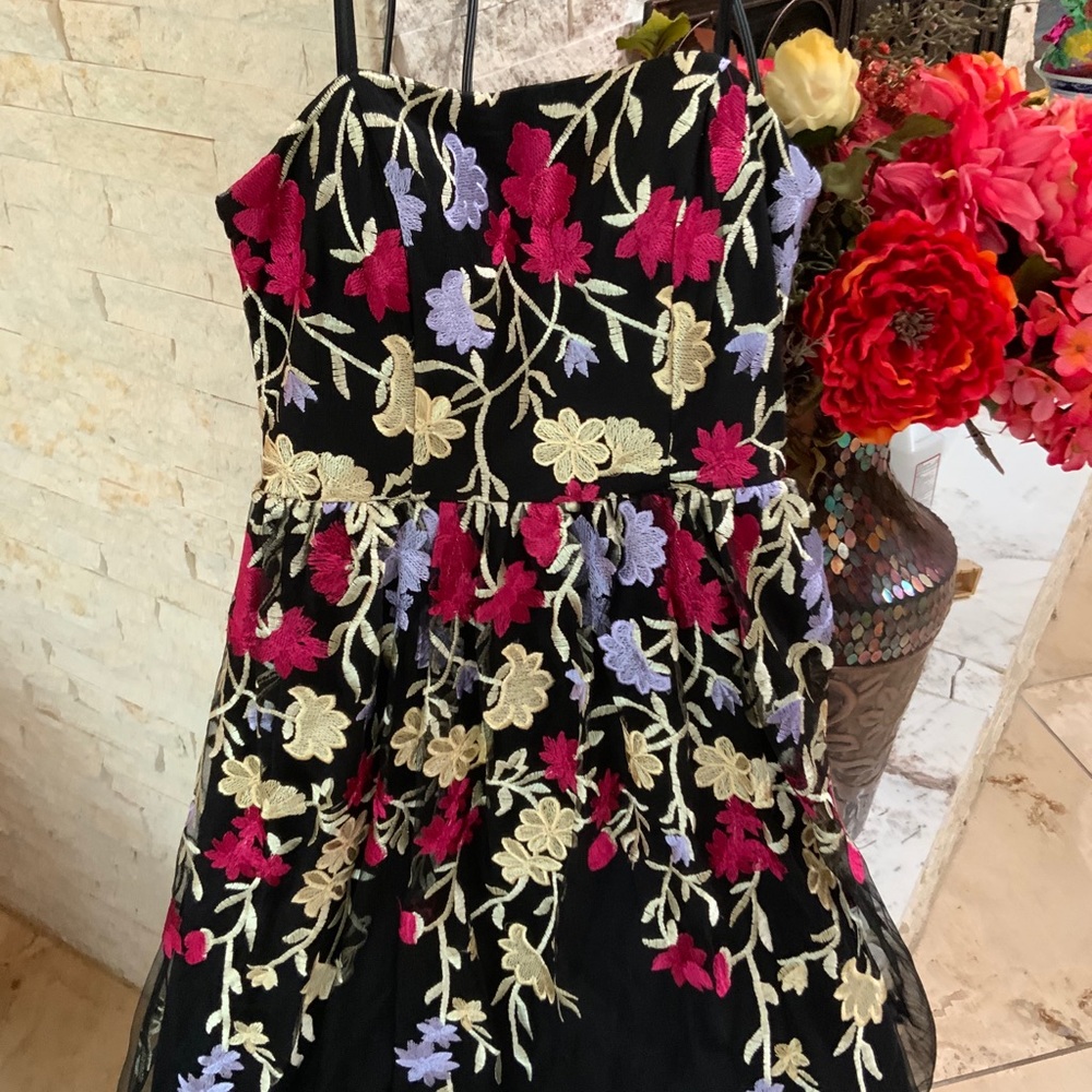 Black floral dress